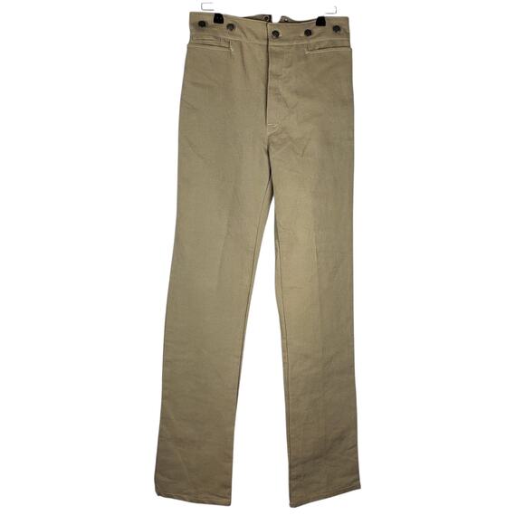 WAH Maker Striped Frontier Pants Mens 30x36 Western Buckle Back Tan Cotton - Picture 1 of 15